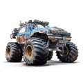 Photorealistic Hovercraft Monster Truck On White Background