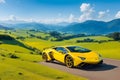 A photorealistic hyper Lamborghini supercar generated by Ai Royalty Free Stock Photo