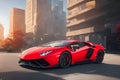 A photorealistic hyper Lamborghini supercar generated by Ai Royalty Free Stock Photo