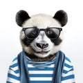 Funny Panda Bear Wearing Sunglasses And Sweater - Photographic Portrait