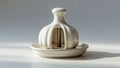 Photorealistic image of a ceramic garlic keeper on a white background Royalty Free Stock Photo