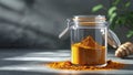 Photorealistic image of a clear spice jar with flakes Royalty Free Stock Photo