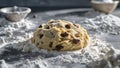 Photorealistic image of a cookie dough on floured surface Royalty Free Stock Photo