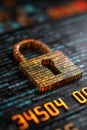 Cybersecurity Concept: Lock Forming from Binary Code in Mobile Payment Royalty Free Stock Photo