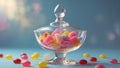 Photorealistic image of a glass candy dish Royalty Free Stock Photo