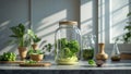Photorealistic image of a glass fermentation jar on a white background Royalty Free Stock Photo