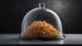 Photorealistic image of a glass snack dome cover in a modern studio setting Royalty Free Stock Photo