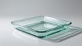 Photorealistic image of a glass tray bin with soft coating on a white background Royalty Free Stock Photo
