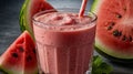 Photorealistic image of a glass of watermelon smoothie Royalty Free Stock Photo
