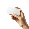 Photorealistic image of hand holding a business card. Royalty Free Stock Photo