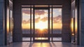 Photorealistic image of a high-tech glass door Royalty Free Stock Photo