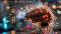 Photorealistic Image of a Human Brain with Neural Connections