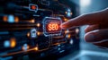 Photorealistic Image of an Index Finger Touching SEO Button