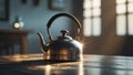 Photorealistic image of a light bouncing off metal kettle Royalty Free Stock Photo