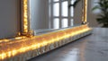 Photorealistic image of a mirror edge glowing with golden light Royalty Free Stock Photo
