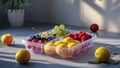 Photorealistic image of a plastic fruit holder tray Royalty Free Stock Photo