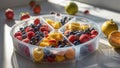 Photorealistic image of a plastic fruit holder tray Royalty Free Stock Photo