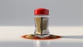 Photorealistic image of a plastic spice bottle with green cap Royalty Free Stock Photo