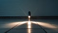 Photorealistic image of a small flashlight beam on tiled floor Royalty Free Stock Photo