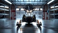 Photorealistic image of a snowmobile in a garage Royalty Free Stock Photo