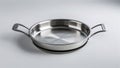 Photorealistic image of a stainless pan holder with easy-clean surface on a white background Royalty Free Stock Photo