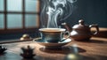 Photorealistic image of a tea steam cloud around teacup Royalty Free Stock Photo