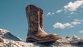 Photorealistic image of a vintage farmerÃ¢â¬â¢s boots isolated on white Royalty Free Stock Photo