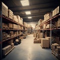 Warehouse situation. Large industrial warehouse