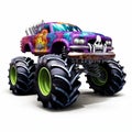 Photorealistic Limo Monster Truck On White Background Royalty Free Stock Photo