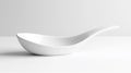 Photorealistic image of a white ceramic spoon rest with a minimalist design, isolated on a white background Royalty Free Stock Photo