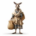 Photorealistic Kangaroo In Robe: A Stylish Costume Design Inspired By Folklore