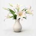 Photorealistic Lily In Modern Ceramic Vase - Stock Photo Quality