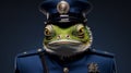 Photorealistic Lizard Police Officer: Whimsical Animal Art