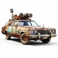 Photorealistic Mad Max Car With Gun Symbolic Props For Zombiecore Movies