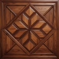 Photorealistic Mahogany Wood Ceiling Tile Art Panel With Symmetrical Pattern