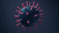 Photorealistic Microscopic close-up view of Coronavirus COVID-19 flu microbe