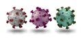 Photorealistic model of corona virus covid-19 mutations on white background