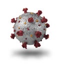 Photorealistic model of coronavirus covid-19 on white background