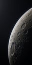 Photorealistic Moon Image In Vray Tracing Style With Shallow Depth Of Field