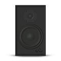 Photorealistic music loudspeaker front view, vector illustration