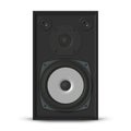 Photorealistic music loudspeaker front view, vector illustration