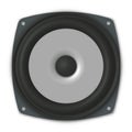 Photorealistic music speaker front view, vector illustration Royalty Free Stock Photo