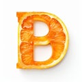 Photorealistic Orange Letter B: Delicate Markings And Explosive Pigmentation Royalty Free Stock Photo
