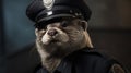 Photorealistic Otter Police Officer In Epic Portraiture Style