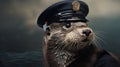 Photorealistic Otter Police Officer In Mike Campau Style Royalty Free Stock Photo