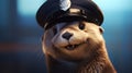 Photorealistic Otter Police Officer Rendered In Cinema4d Royalty Free Stock Photo