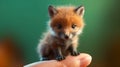 Photorealistic Painting Of A Fox Sitting On A Finger