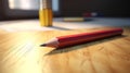 Photorealistic Pencil Render On Wooden Table