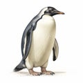 Photorealistic Penguin Illustration In Indigo And Black