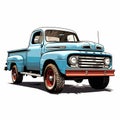 Photorealistic pickup truck illustration A stunningly realistic depiction of a pickup truck
